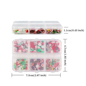 Christmas 6-grid Boxed Cartoon Soft Pottery Suit Decorative Materials