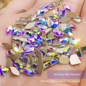 Nail Ornament Mixed 100 Aurora Diamond Phantom Shaped Diamon (Option: AB Magic Color)