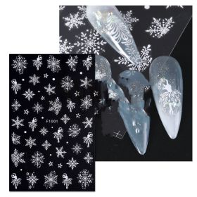 Glitter Gold Adhesive Nail Sticker (Option: F1001 White)