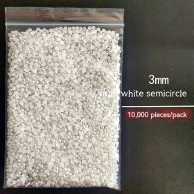 Manicure Flat Semicircle Pure White Rice White Pearl (Option: Style 4-Default)