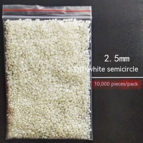 Manicure Flat Semicircle Pure White Rice White Pearl (Option: Style 9-Default)