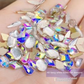 Nail Ornament Mixed 100 Aurora Diamond Phantom Shaped Diamon (Option: AB Colorful White)