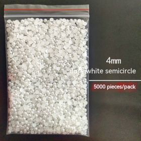 Manicure Flat Semicircle Pure White Rice White Pearl (Option: Style 5-Default)