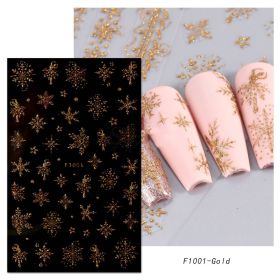 Glitter Gold Adhesive Nail Sticker (Option: F1001 Glitter Gold)