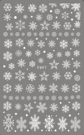 New Pure White Winter Snowflake Nail Stickers (Option: F897 White Bare Clip)