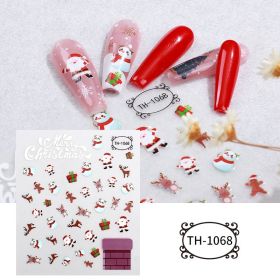 Christmas Manicure Snowman Christmas Tree Nail Sticker (Option: TH 1068-85 X100mm Bare Clip)