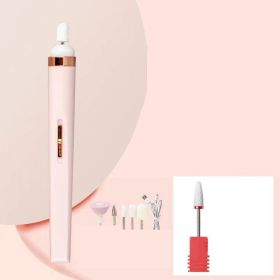 Electric Nail Polisher Small Tool Nail Enamel Remover (Option: Pink 6)
