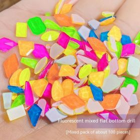 Nail Ornament Mixed 100 Aurora Diamond Phantom Shaped Diamon (Option: Fluorescence)