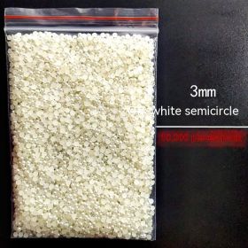 Manicure Flat Semicircle Pure White Rice White Pearl (Option: Style 10-Default)