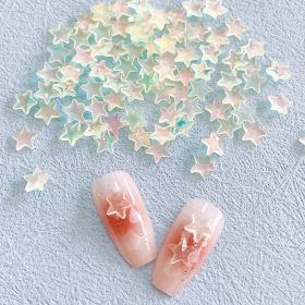 New Online Red Ice Transparent Colorful Five-pointed Star Nail Ornament Colorful And Fresh XINGX Diy Resin Nail Accessories (Option: 02 Green)