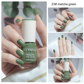 Nail Polish New Water-based Long-lasting Quick-drying Transparent (Option: 23 Matcha Green-8ML)