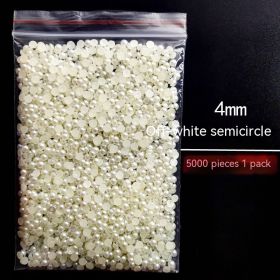 Manicure Flat Semicircle Pure White Rice White Pearl (Option: Style 11-Default)