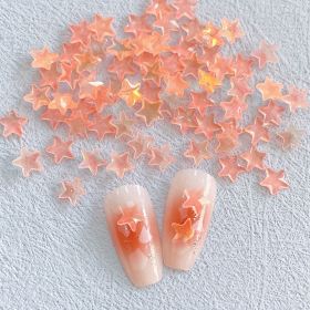 New Online Red Ice Transparent Colorful Five-pointed Star Nail Ornament Colorful And Fresh XINGX Diy Resin Nail Accessories (Option: 04 Orange)