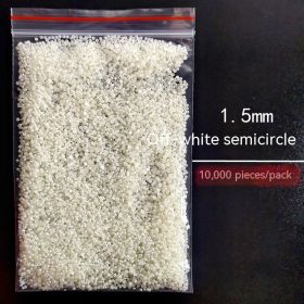 Manicure Flat Semicircle Pure White Rice White Pearl (Option: Style 7-Default)