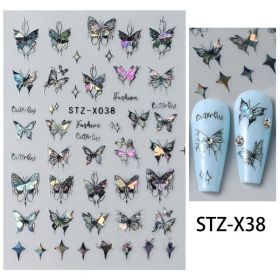 Nail Sticker Liquid Butterfly Dark Gilding (Option: STZ X038)