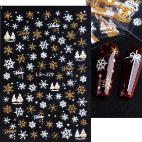 Nail Stickers Winter Snowflake Elk Christmas (Option: LS 29 Bare Clip)