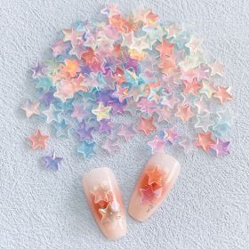 New Online Red Ice Transparent Colorful Five-pointed Star Nail Ornament Colorful And Fresh XINGX Diy Resin Nail Accessories (Option: 07 Full Mixed Color)