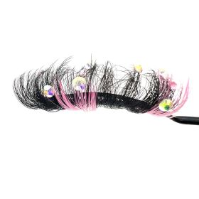 Short Handmade Diamond Glitter Stage Makeup False Eyelashes (Option: ZC208)
