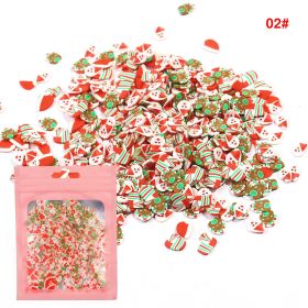Christmas Soft Pottery Winter Festival Nail Ornament (Option: Pink Mixed Color)