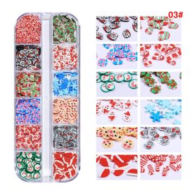 Christmas Soft Pottery Winter Festival Nail Ornament (Option: 12 Grid)