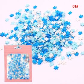 Christmas Soft Pottery Winter Festival Nail Ornament (Option: Blue And White Mixed)