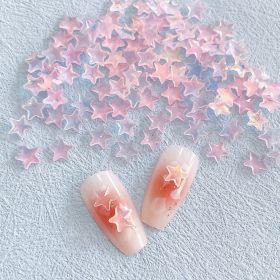 New Online Red Ice Transparent Colorful Five-pointed Star Nail Ornament Colorful And Fresh XINGX Diy Resin Nail Accessories (Option: 03 Pink)