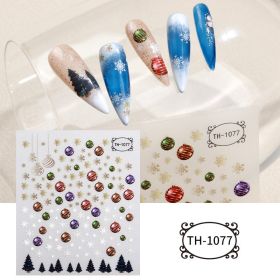 Christmas Manicure Snowman Christmas Tree Nail Sticker (Option: TH 1077-85 X100mm Bare Clip)