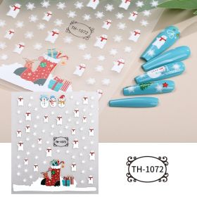 Christmas Manicure Snowman Christmas Tree Nail Sticker (Option: TH 1072-85 X100mm Bare Clip)