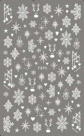 New Pure White Winter Snowflake Nail Stickers (Option: F895 White Bare Clip)