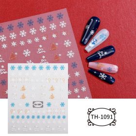 Christmas Manicure Snowman Christmas Tree Nail Sticker (Option: TH 1091-85 X100mm Bare Clip)