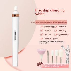 Electric Nail Polisher Small Tool Nail Enamel Remover (Option: White 5 Head Style)