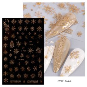 Glitter Gold Adhesive Nail Sticker (Option: F999 Glitter Gold)