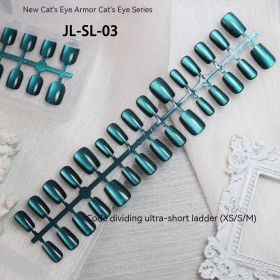 Semi-finished Products Nail Tip Rainbow Cat's Eye Handmade (Option: JLSL03 Extra Short Ladder-XStoStoM Pieces)