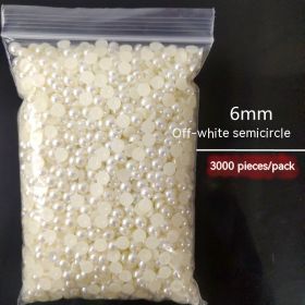 Manicure Flat Semicircle Pure White Rice White Pearl (Option: Style 13-Default)