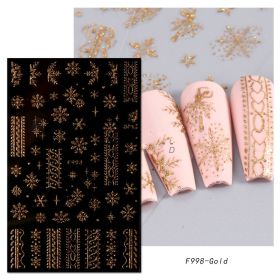 Glitter Gold Adhesive Nail Sticker (Option: F998 Glitter Gold)