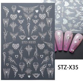 Nail Sticker Liquid Butterfly Dark Gilding (Option: STZ X035)