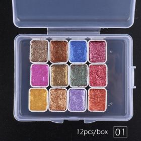 Shimmering Powder Solid Metal Pearlescent Watercolor Smudges Japanese Paint Nail Smudges Painted (Option: Metal Pearl 01)