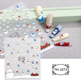 Christmas Manicure Snowman Christmas Tree Nail Sticker (Option: TH 1073-85 X100mm Bare Clip)