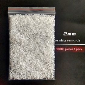 Manicure Flat Semicircle Pure White Rice White Pearl (Option: Style 2-Default)