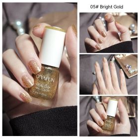 Nail Polish New Water-based Long-lasting Quick-drying Transparent (Option: 05 Bright Gold-8ML)
