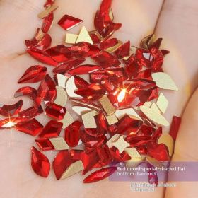 Nail Ornament Mixed 100 Aurora Diamond Phantom Shaped Diamon (Option: Red Opposite Sex)