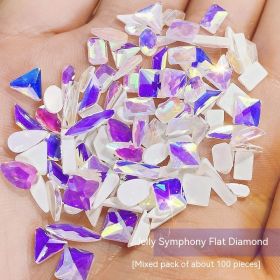 Nail Ornament Mixed 100 Aurora Diamond Phantom Shaped Diamon (Option: Jelly Magic Color)