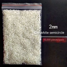 Manicure Flat Semicircle Pure White Rice White Pearl (Option: Model 8-Default)